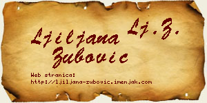 Ljiljana Zubović vizit kartica